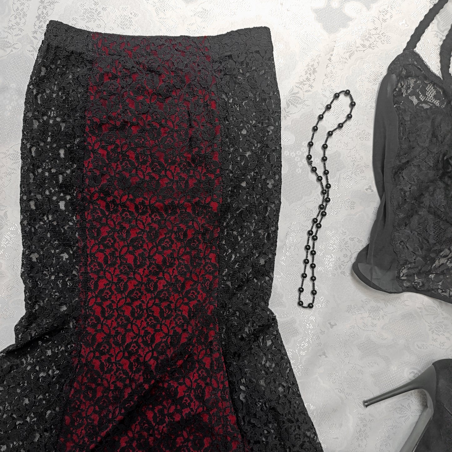 Vampire Mermaid Maxi Skirt