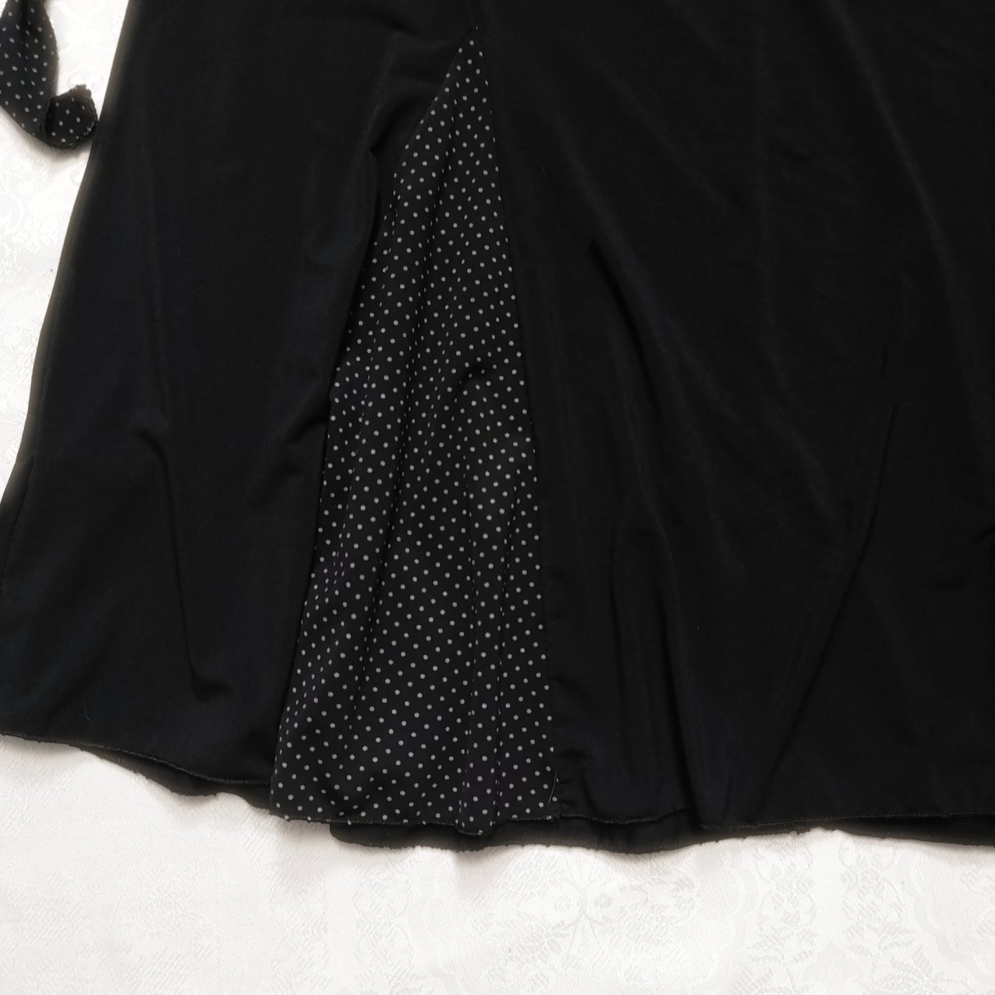 Vintage Polka Dot Panel Midi Skirt