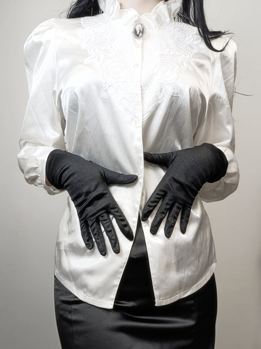 Black, classic vintage gloves