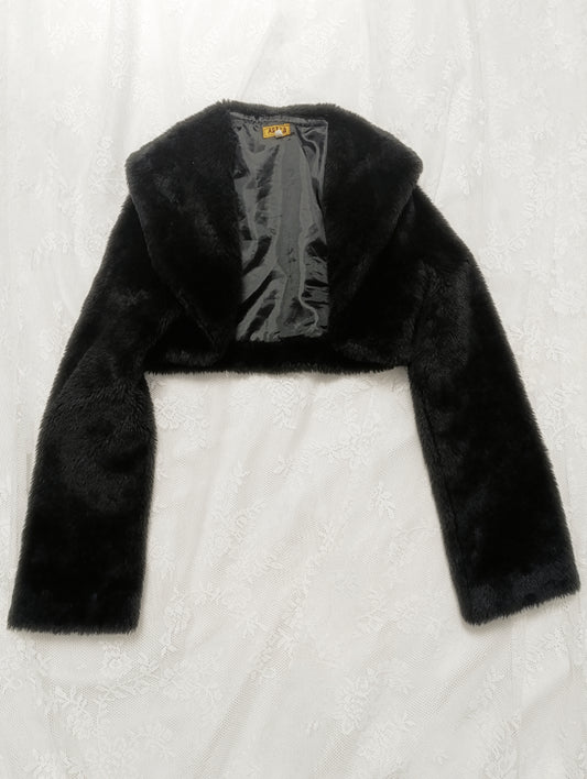 Cropped Faux Fur Jacket ₍^. .^₎⟆