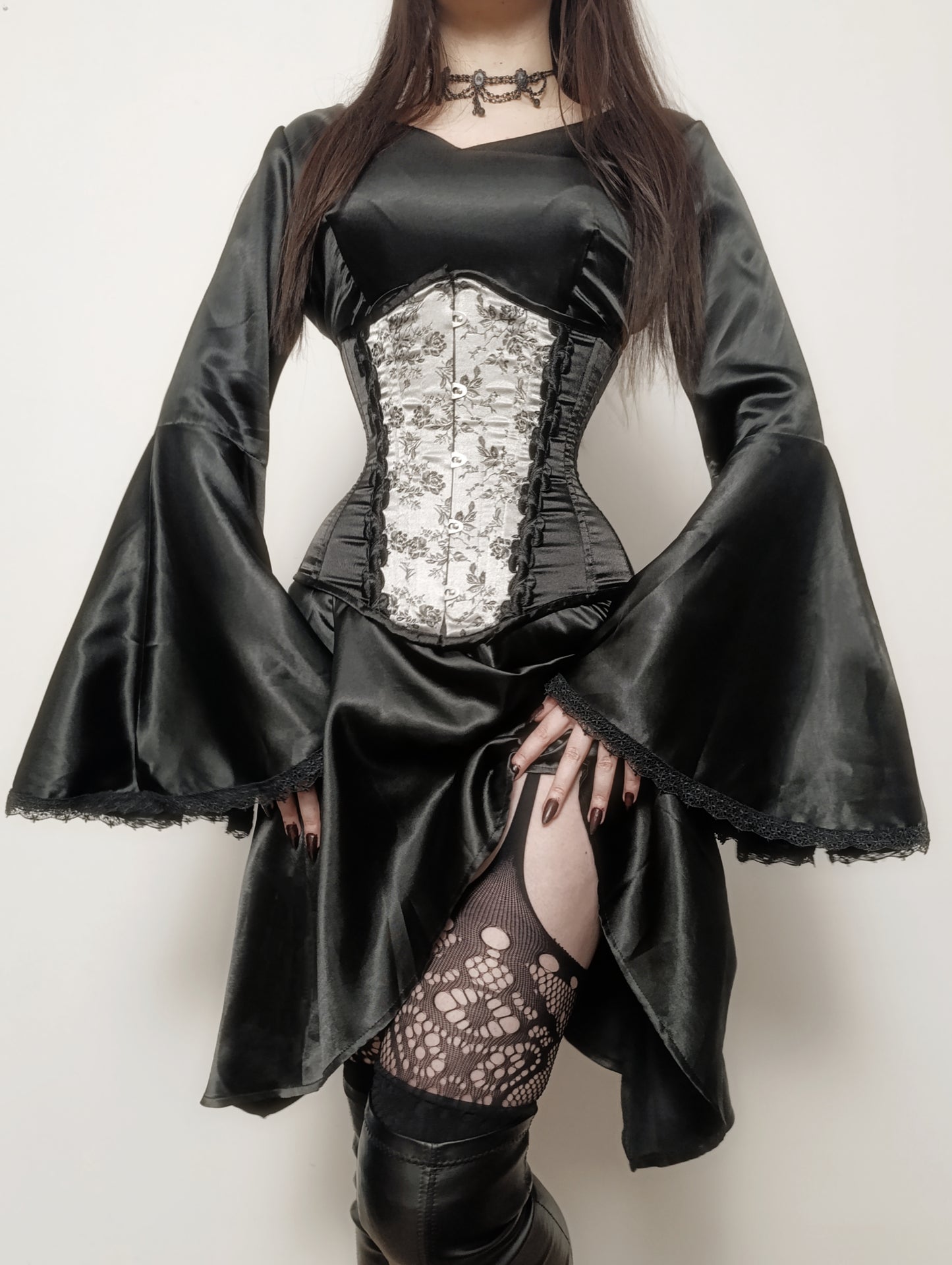 Satin Raven Dress โโฅโ