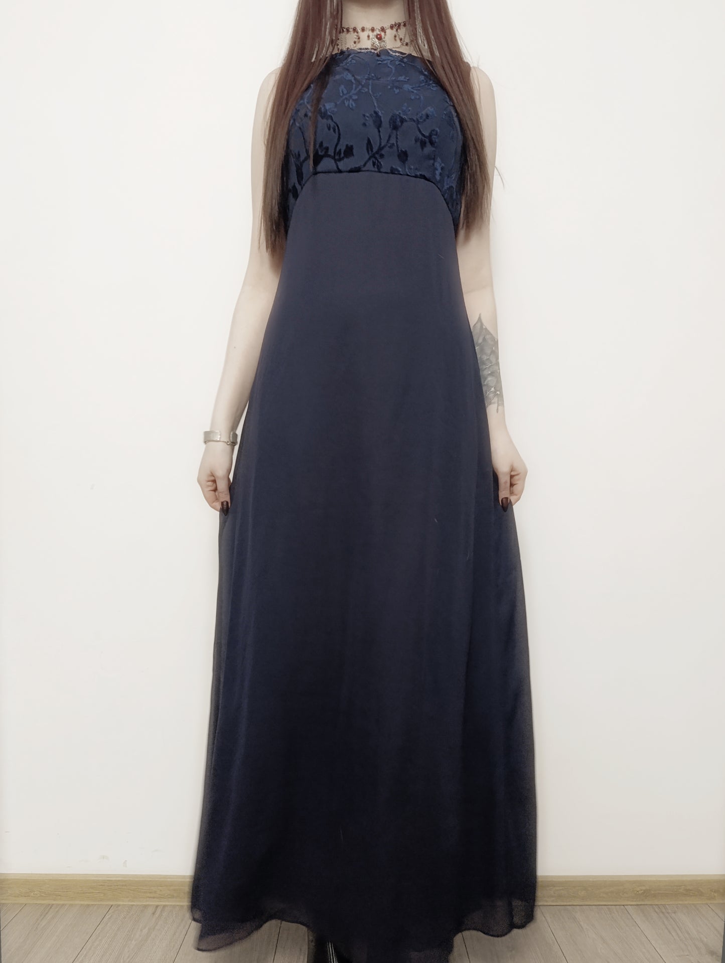 Navy Vintage Dress 𝜗ৎ