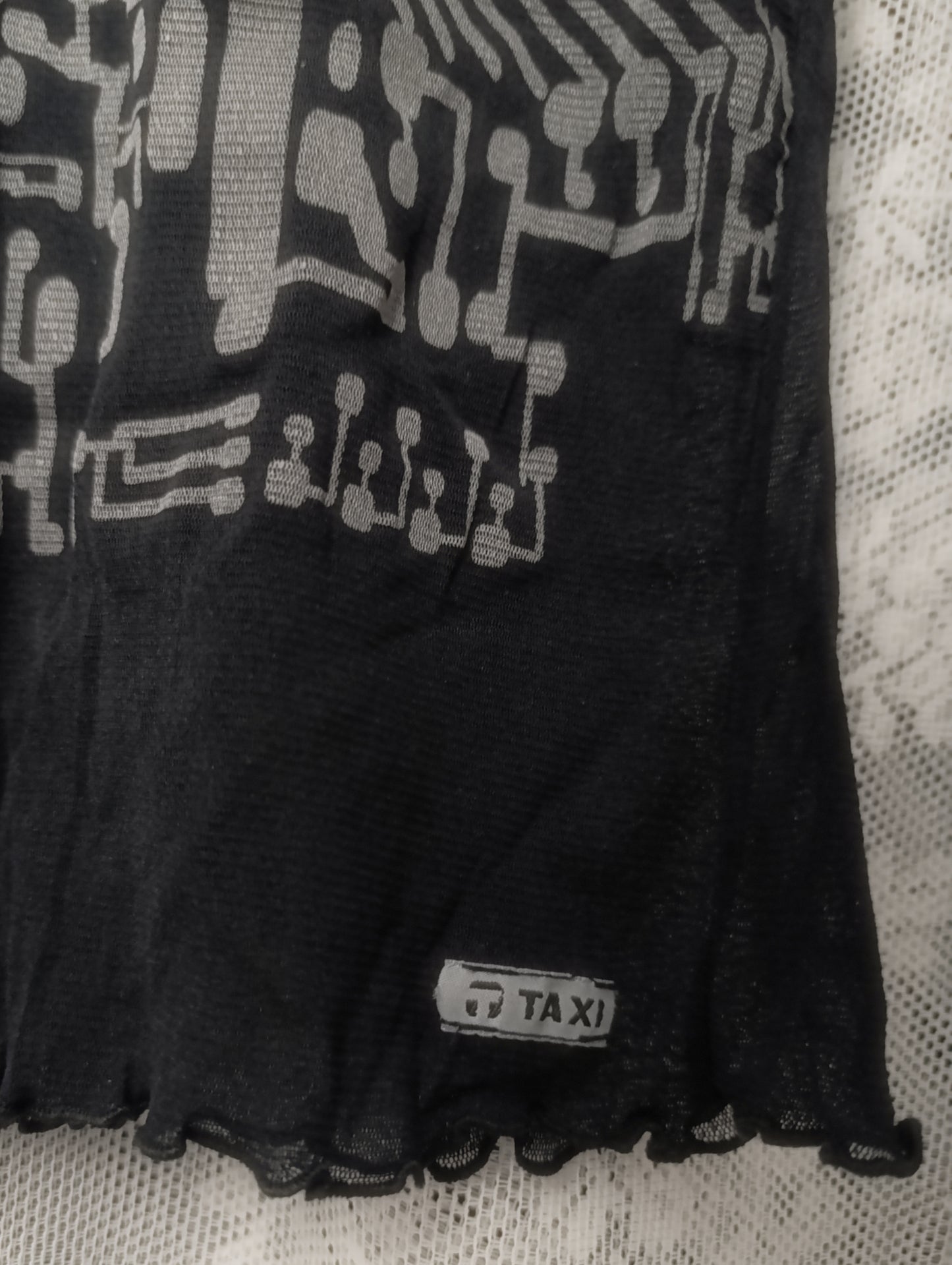 Y2K Mesh Print Top ⋆☥⋆