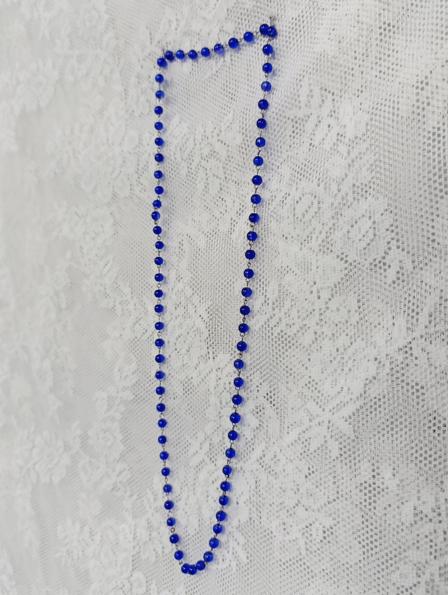 Cobalt Beaded Long Necklace šą§