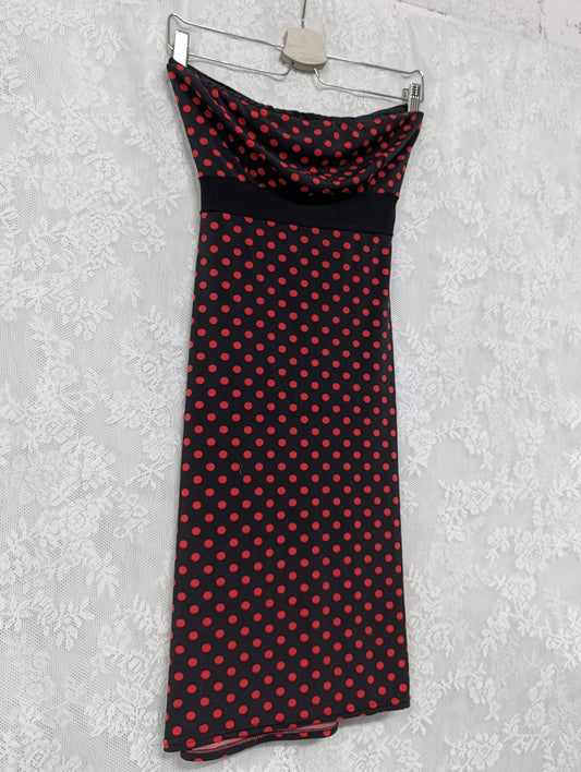 Red Polka Dot Tube Dress *ੈ✩‧₊˚