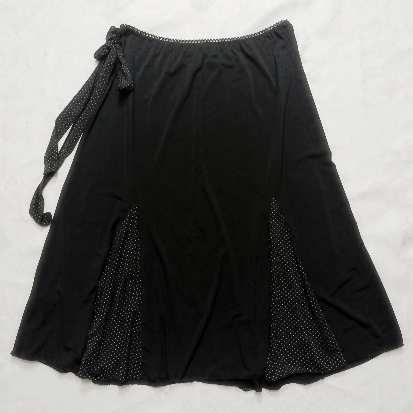 Vintage Polka Dot Panel Midi Skirt