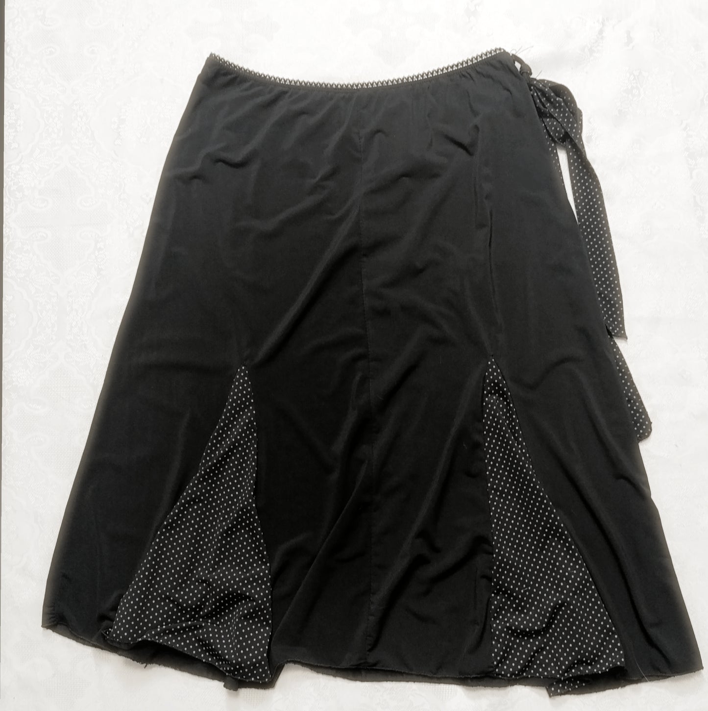 Vintage Polka Dot Panel Midi Skirt