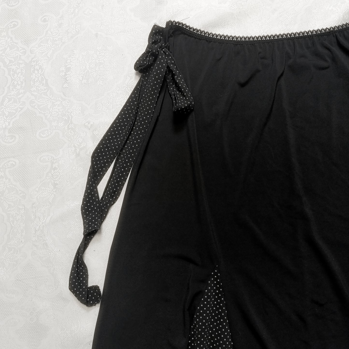 Vintage Polka Dot Panel Midi Skirt