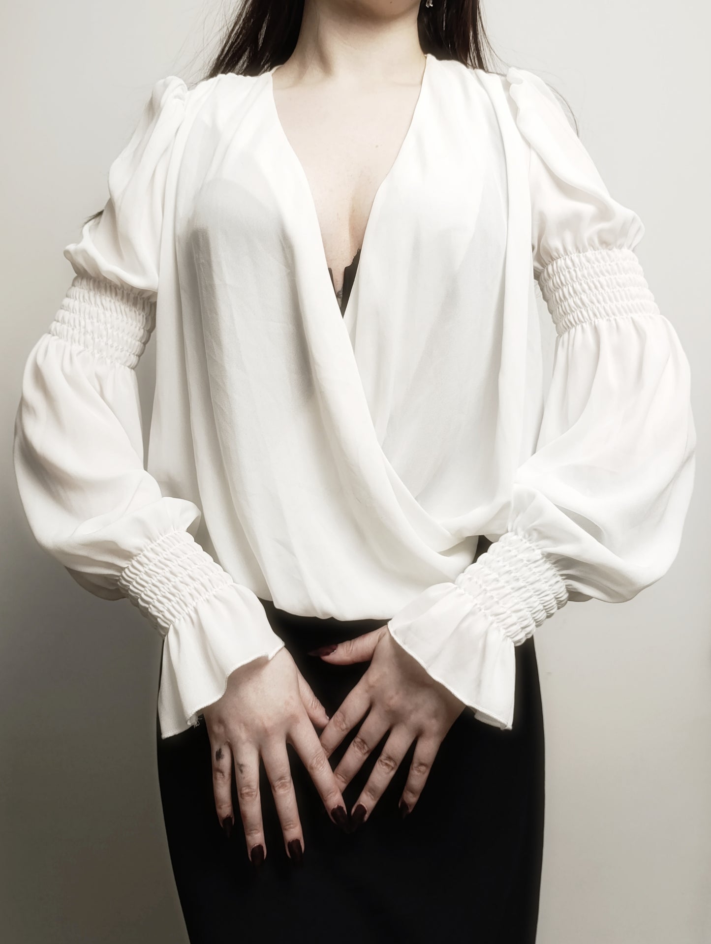 White Elegant Bodysuit ‧₊˚✩彡