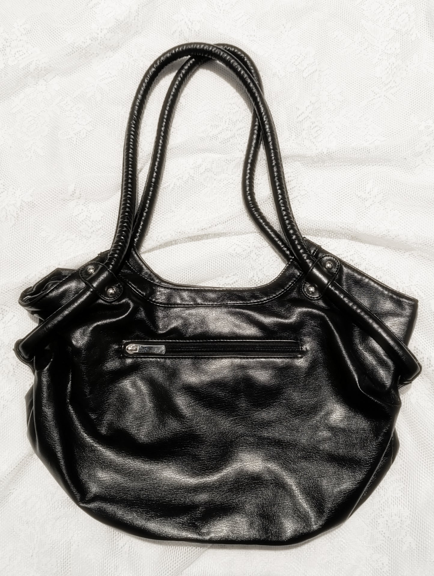 Black Faux-Leather Bag 𓆩♱𓆪