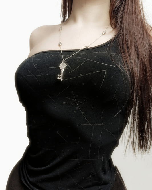 Y2K One-Shoulder Top ✮⋆˙