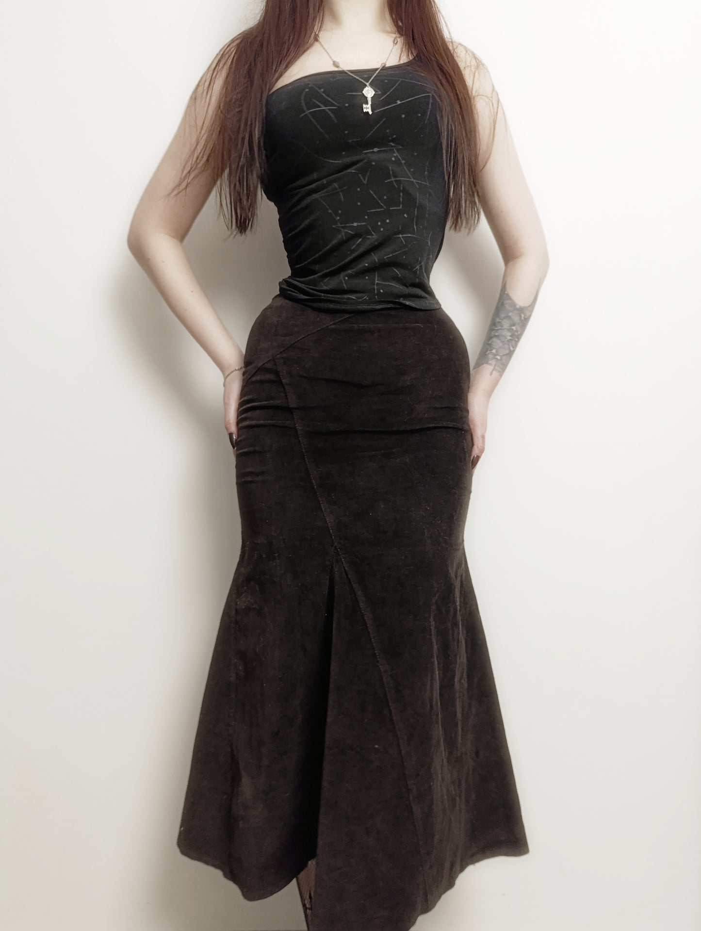 Brown Velvet Skirt ⛦