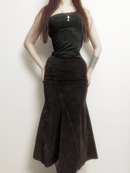Brown Velvet Skirt ⛦