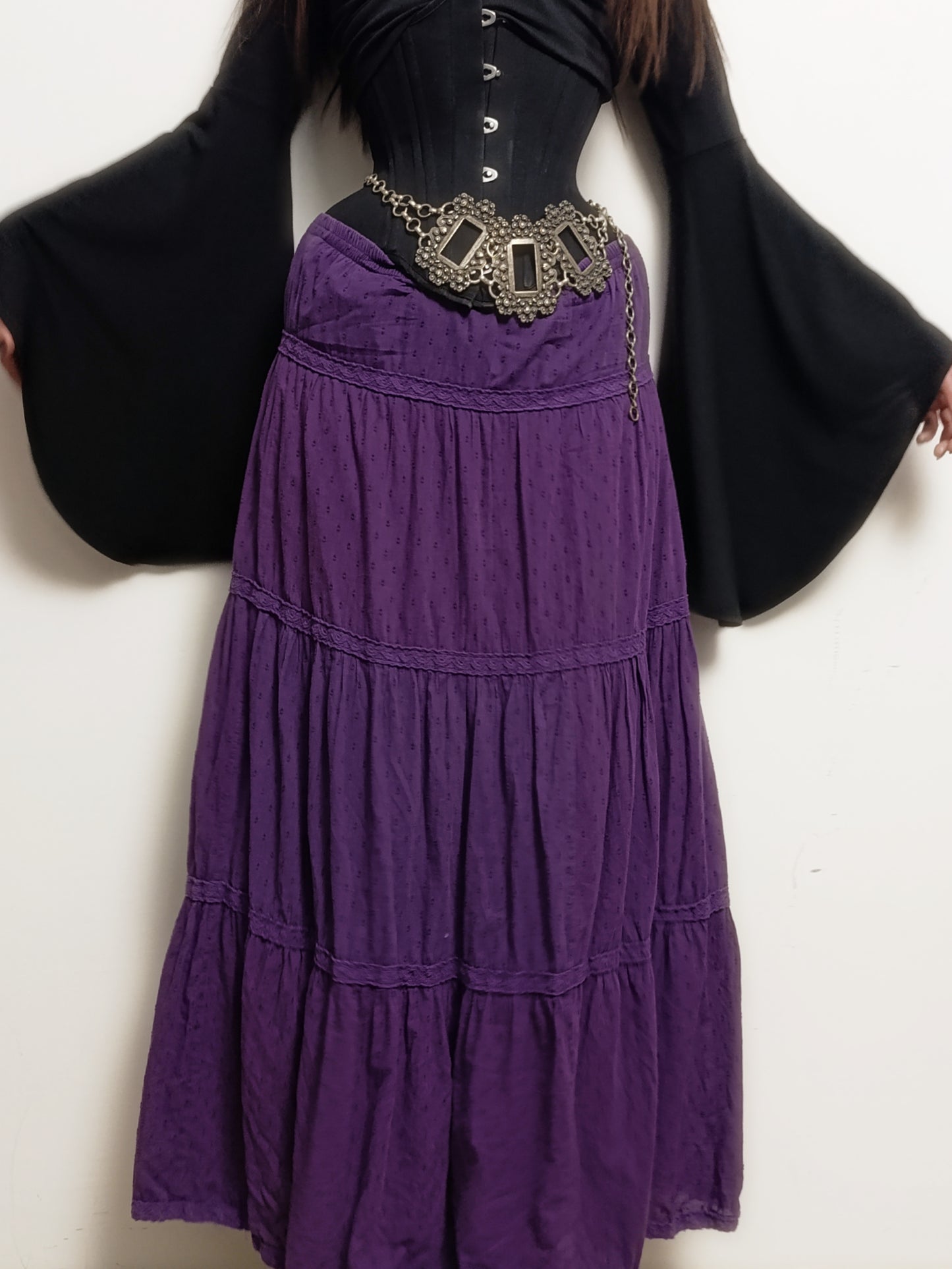 Purple Lace Maxi Skirt ˚☽˚.⋆