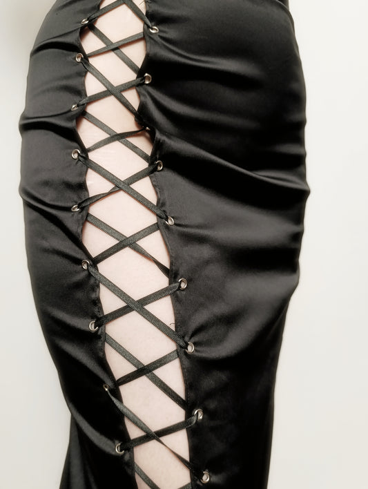 Lace-up Satin Skirt ⛦