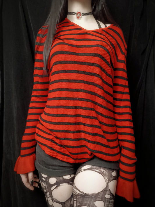 Striped Oversized Sweater 𓏵