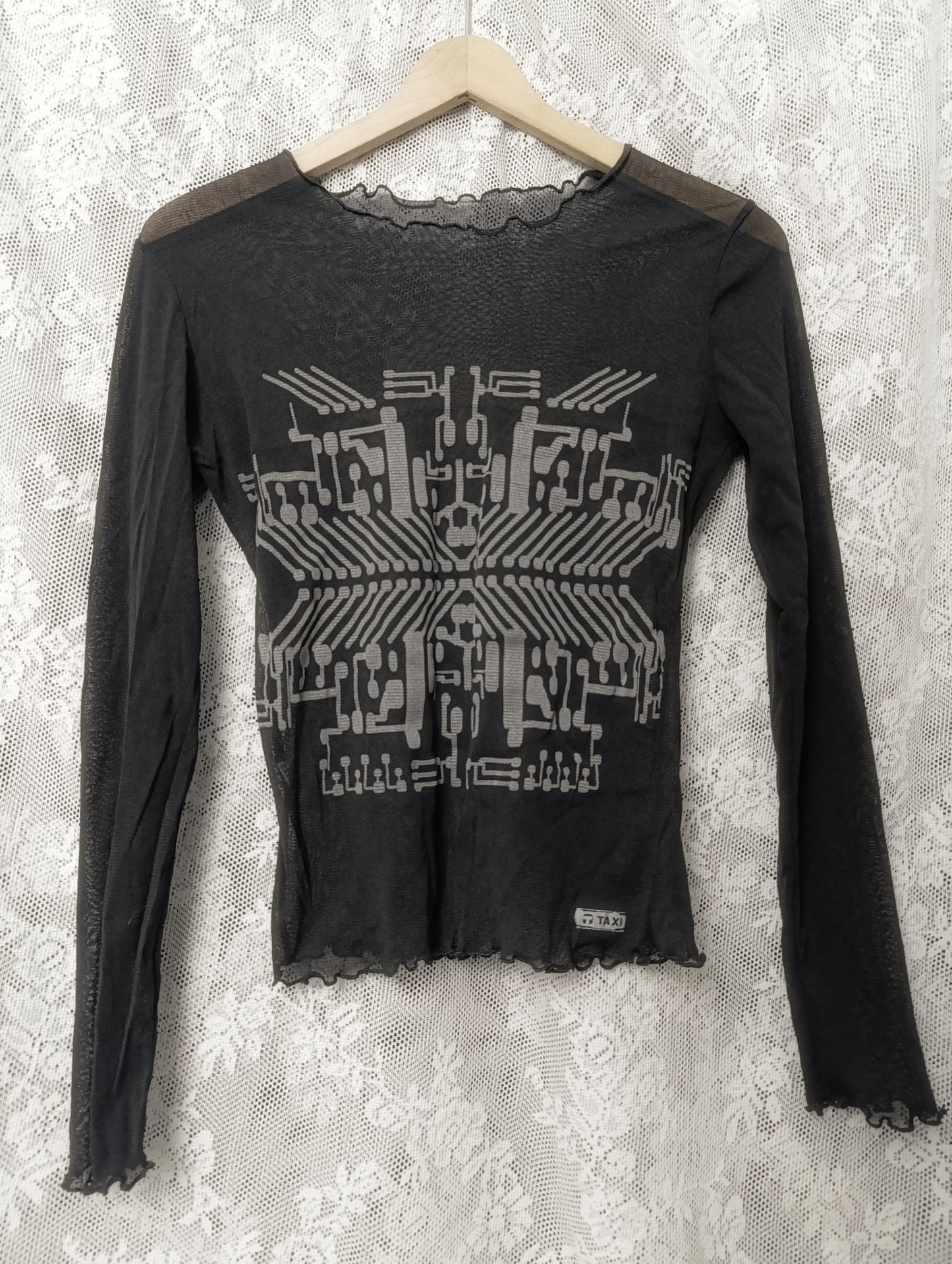 Y2K Mesh Print Top ⋆☥⋆