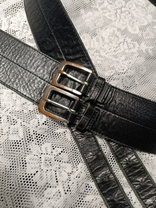 Double Buckle Leather Belt ✞︎