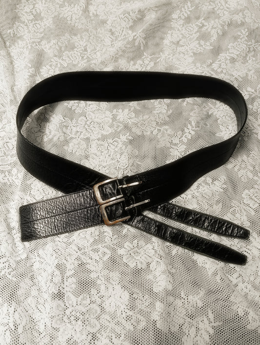 Double Buckle Leather Belt ✞︎