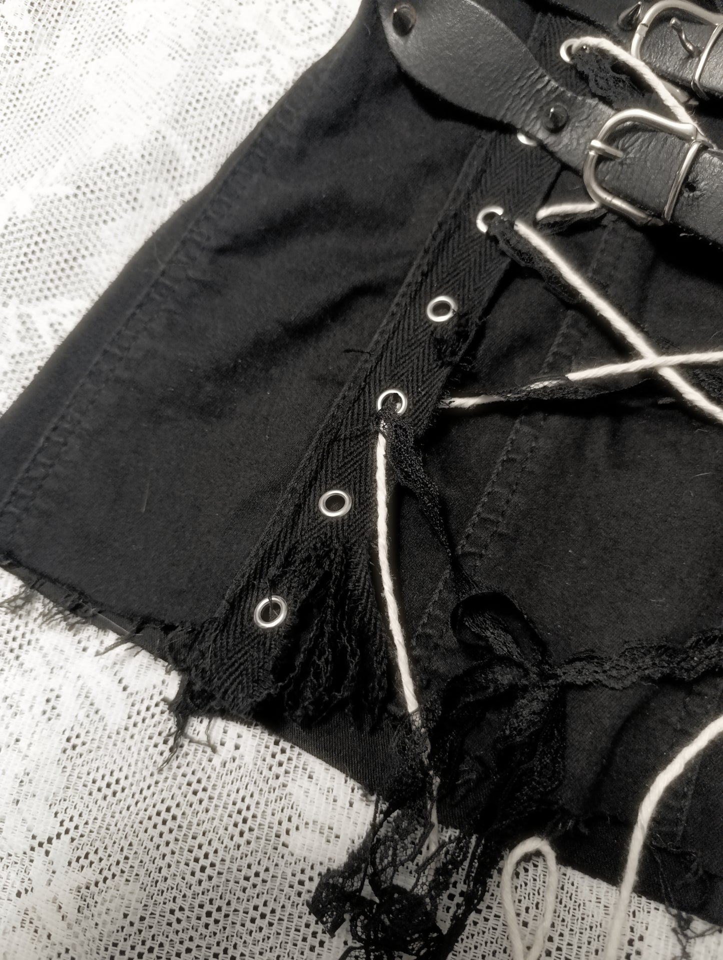 Distressed Denim Corset Top 𓆩♱