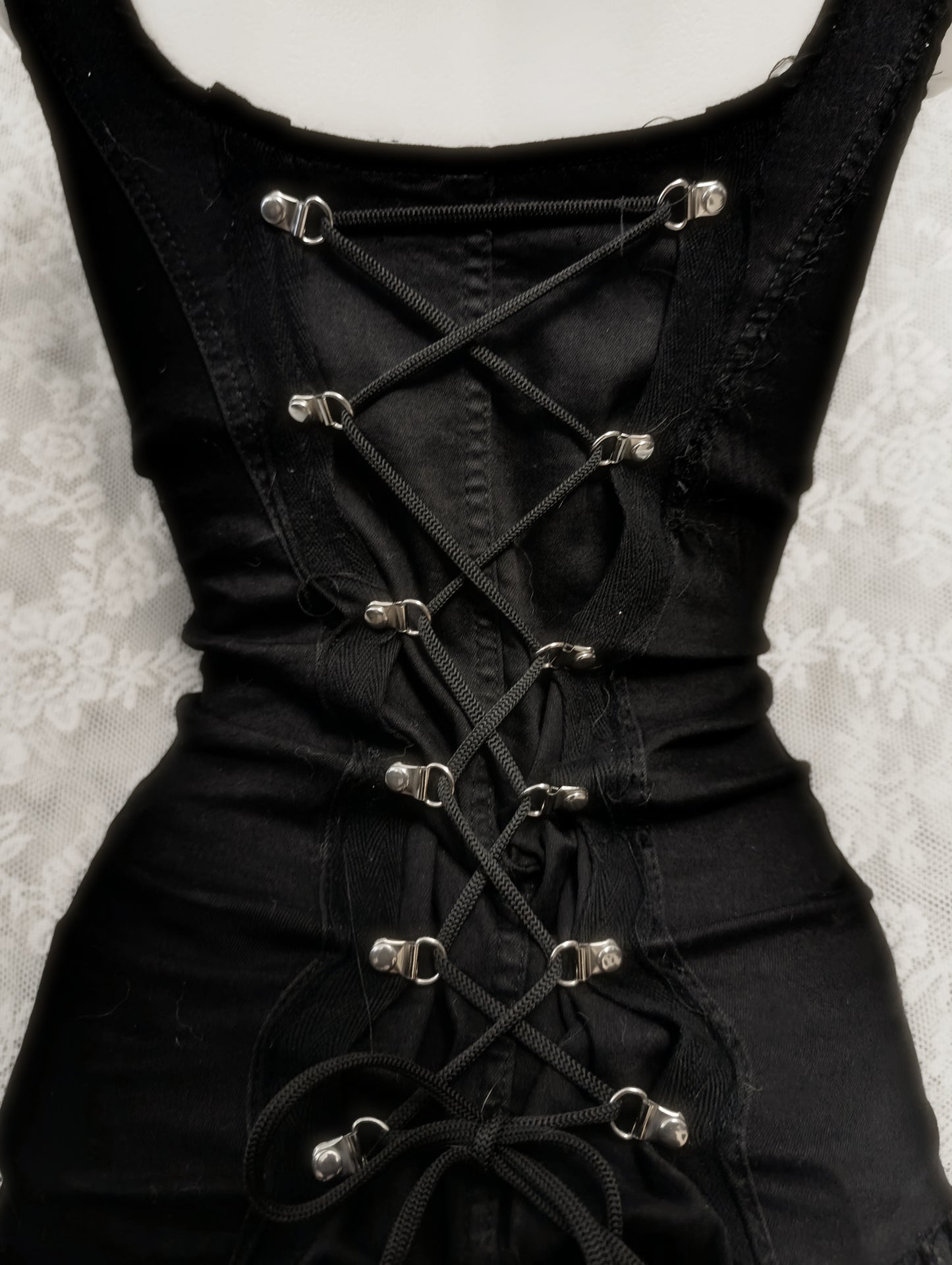 Distressed Denim Corset Top 𓆩♱
