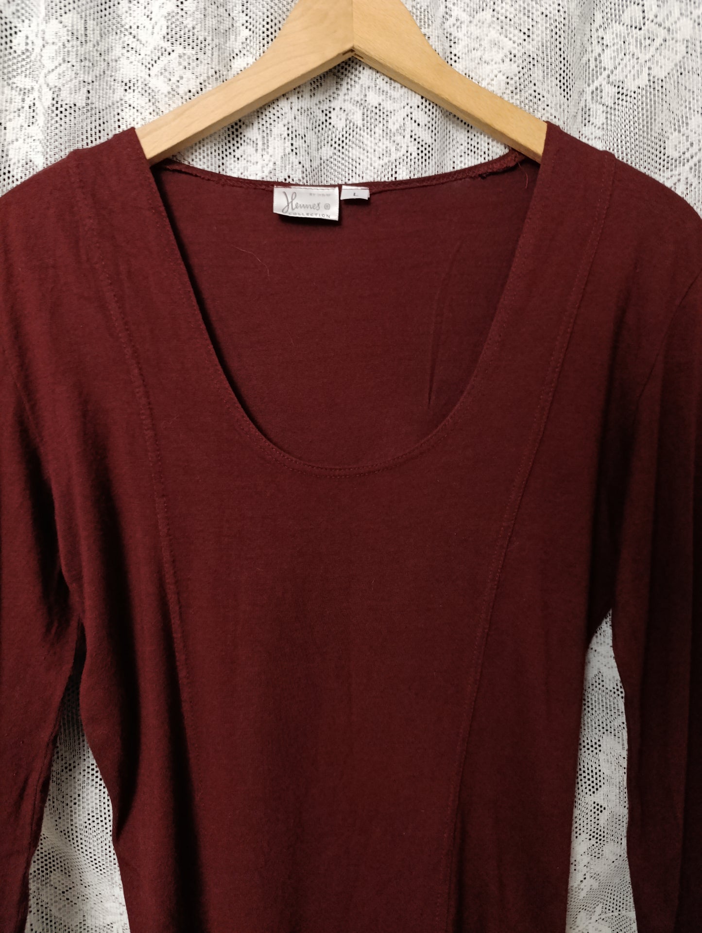 Burgundy Fitted Blouse 𖤐⭒๋࣭