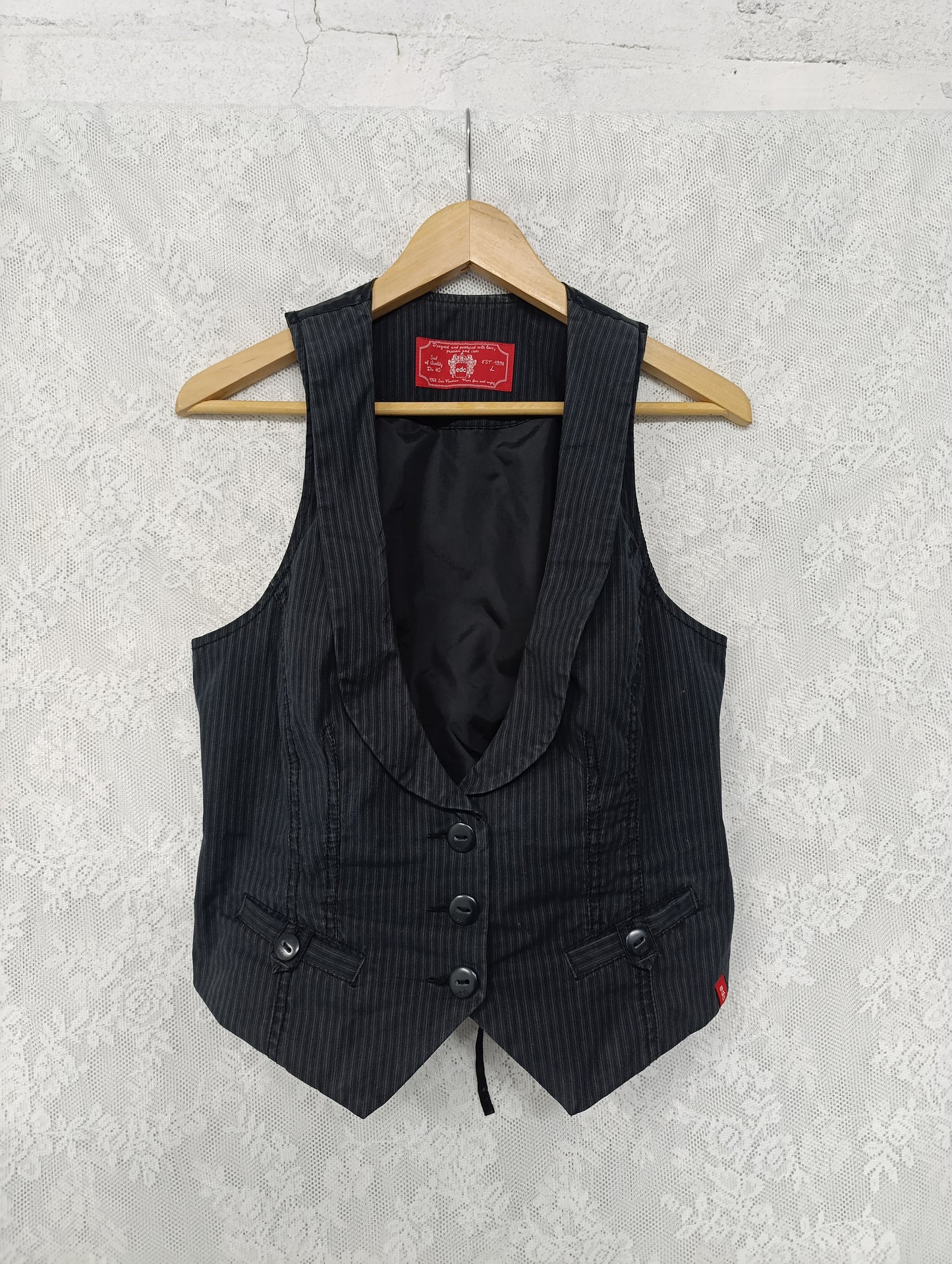 Striped Lace-Up Vest ✞︎