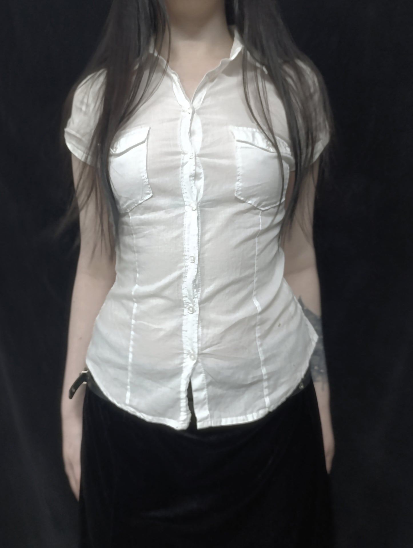 White Sheer Cotton Shirt 𓋹
