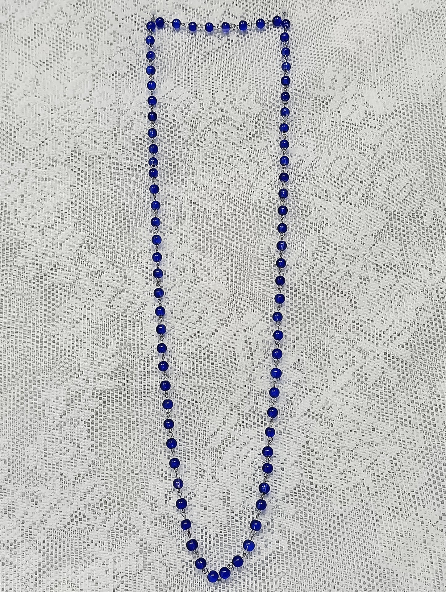 Cobalt Beaded Long Necklace 𝜗ৎ