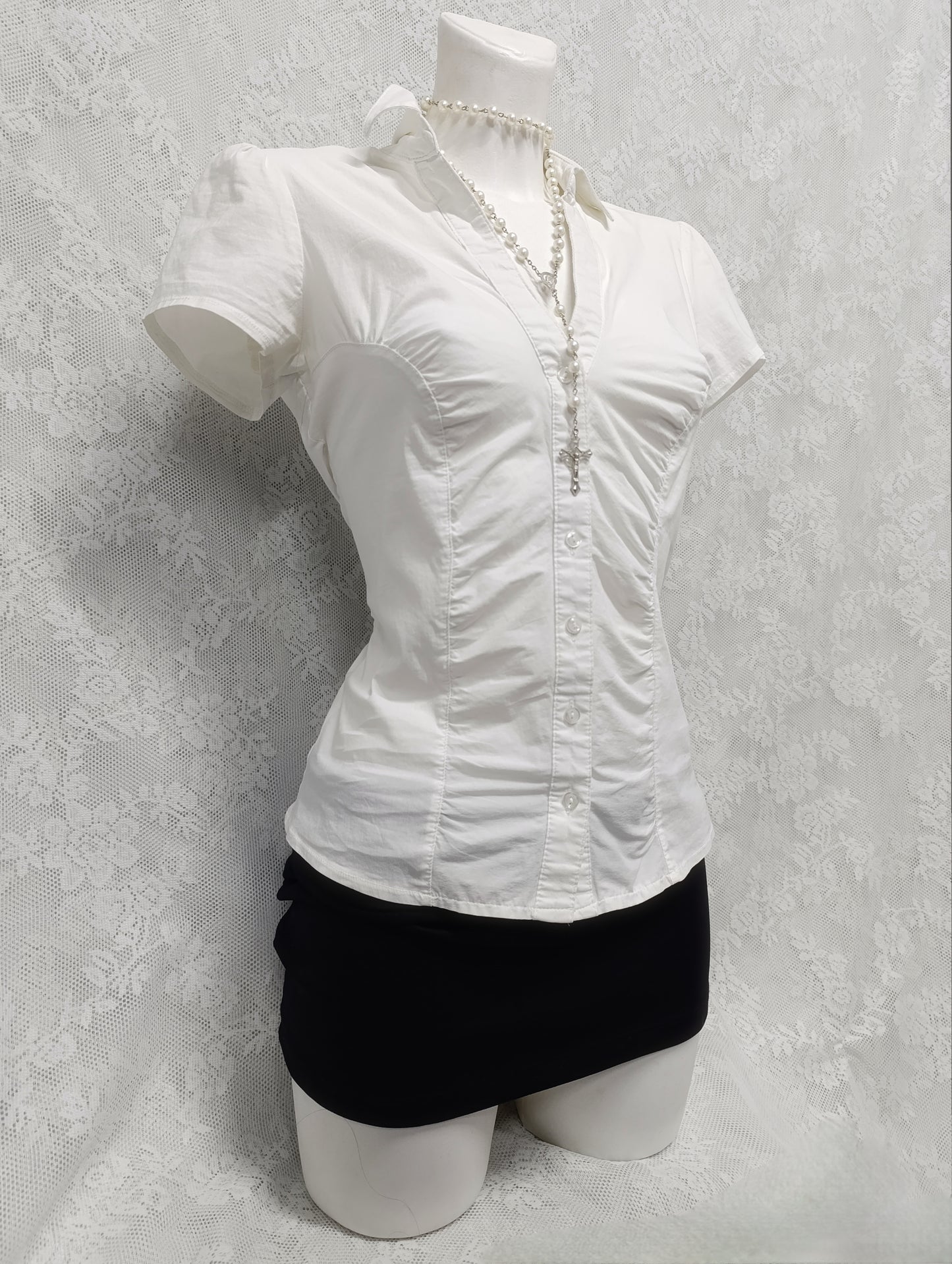 White Ruched Shirt 𝜗ৎ