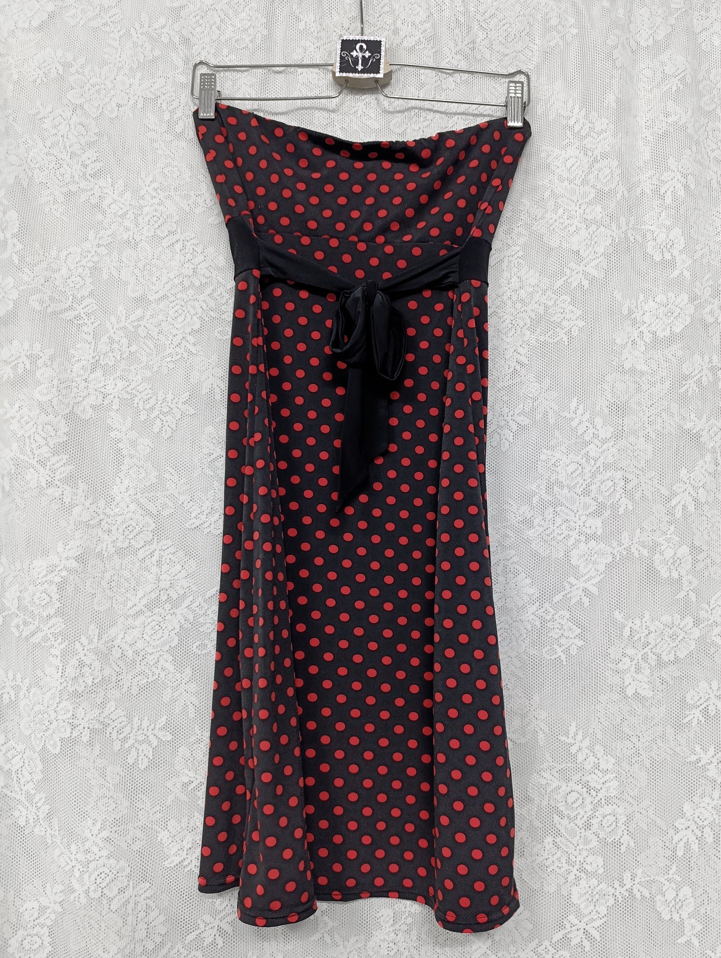 Red Polka Dot Tube Dress *ੈ✩‧₊˚