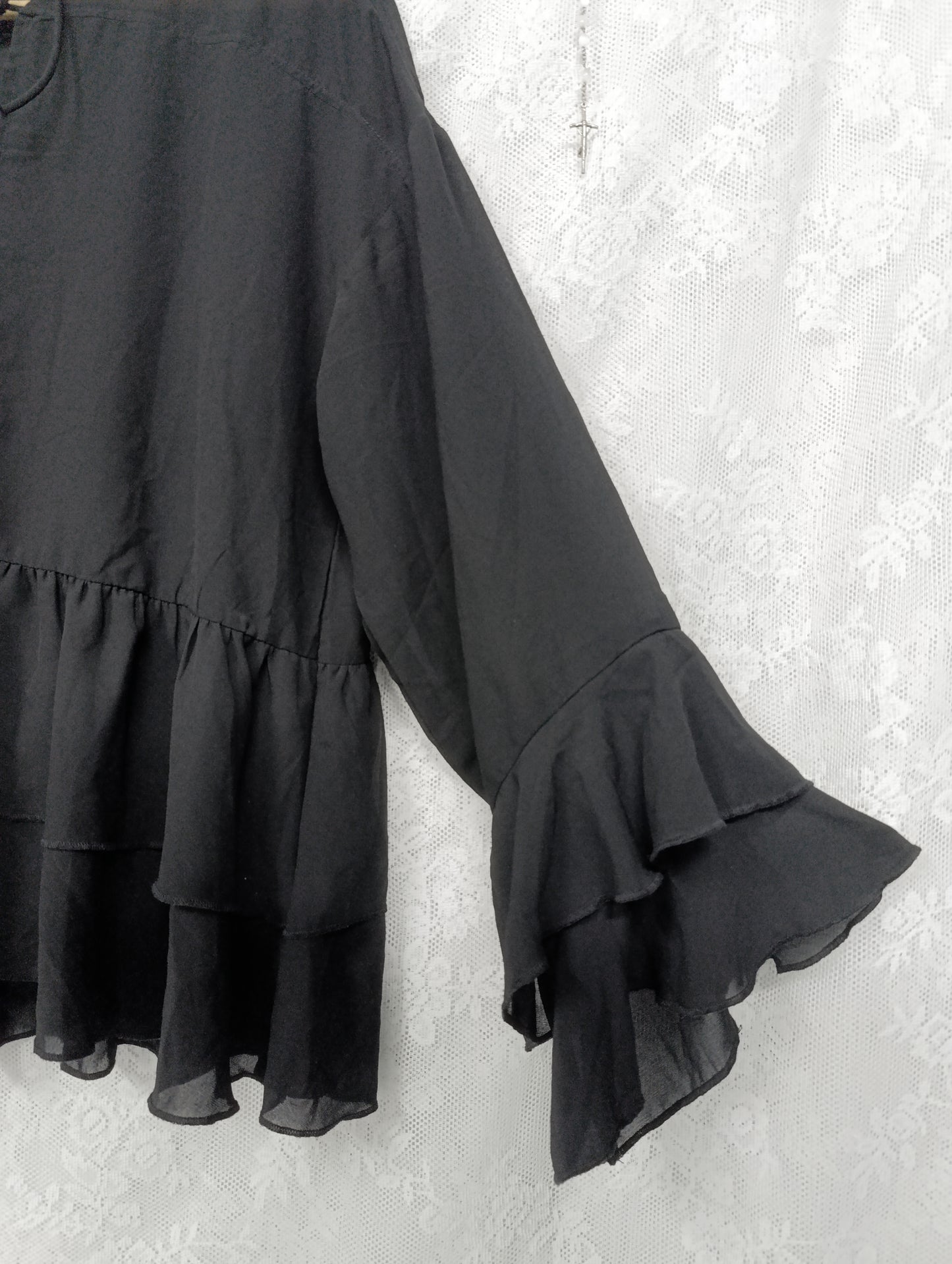 Sheer Ruffle Sleeve Blouse *ੈ✩‧₊˚