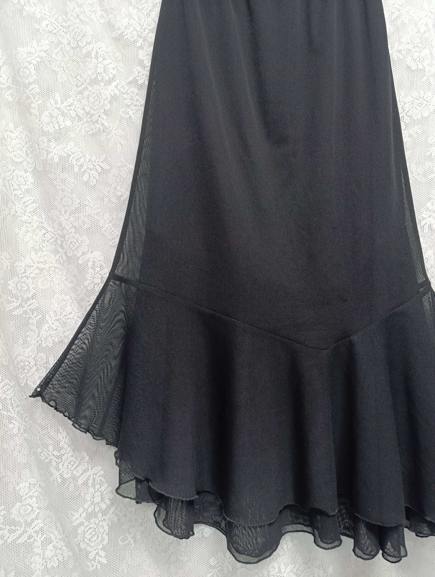 Maxi Mesh Skirt 𖤐⭒๋࣭