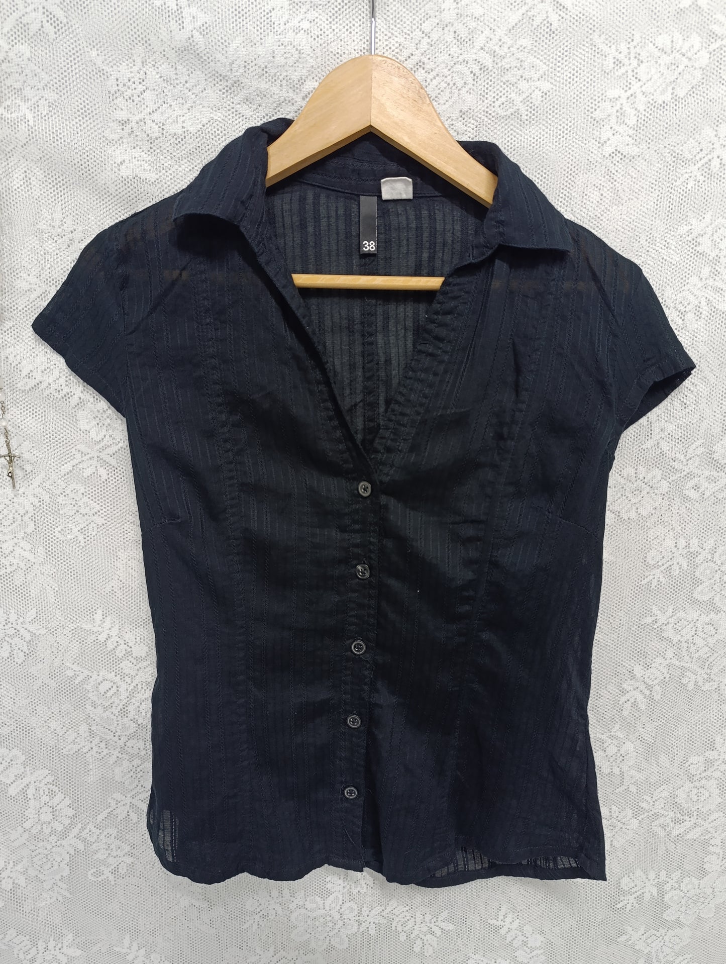 Sheer Cotton Shirt 𖤐⭒๋࣭
