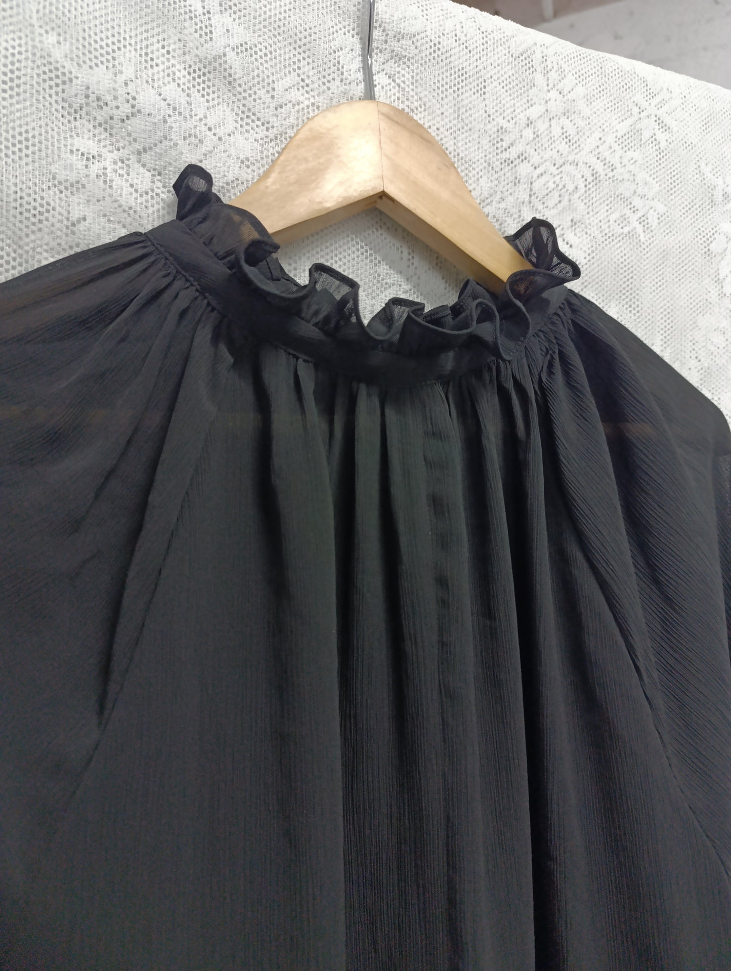 Sheer High Neck Blouse 𓋹