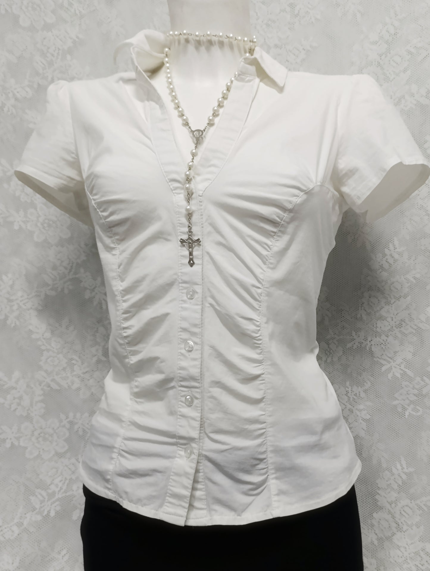 White Ruched Shirt 𝜗ৎ