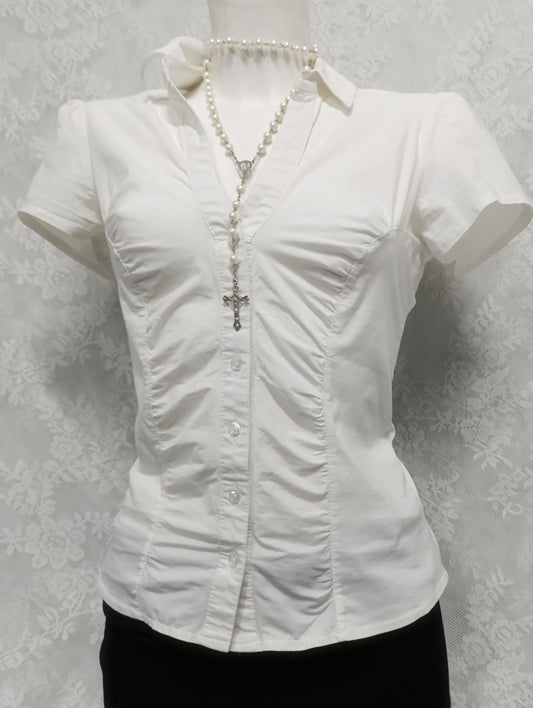White Ruched Shirt 𝜗ৎ