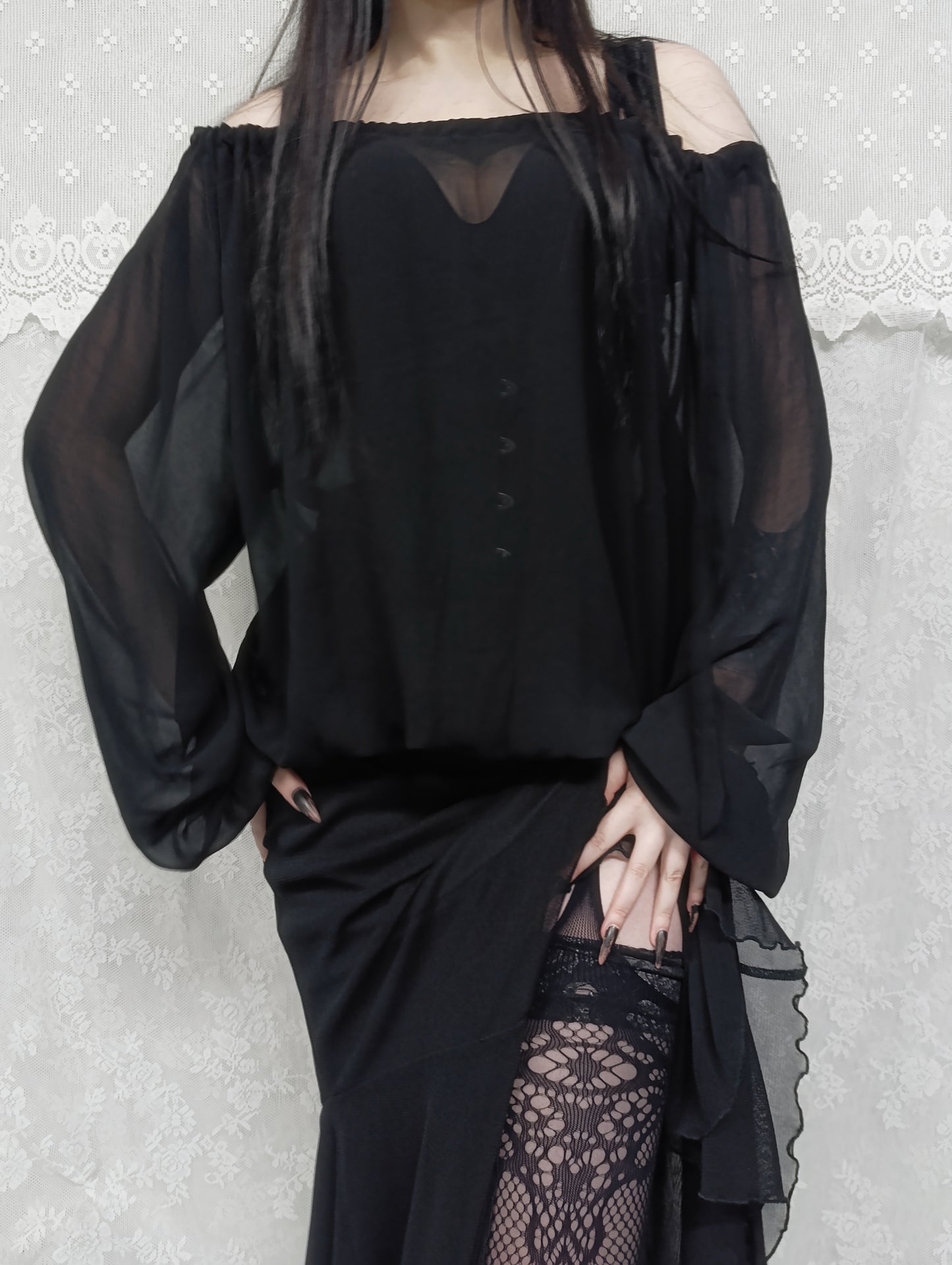 Sheer Off-Shoulder Blouse ⋆☥⋆