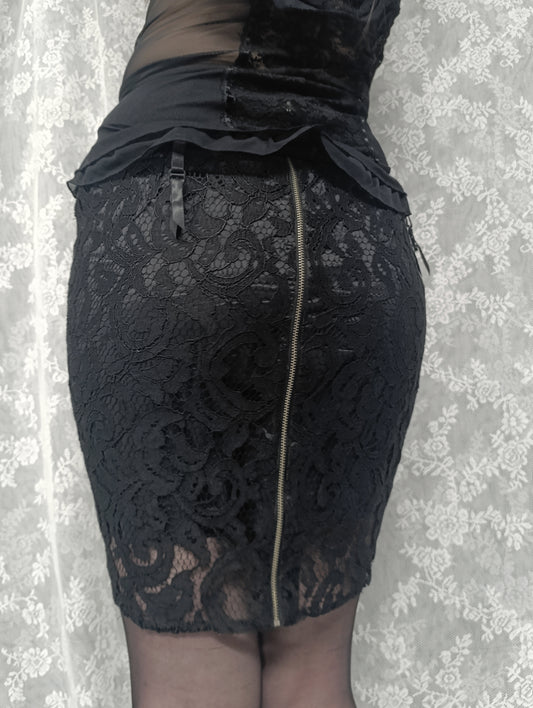 Lace Midi Skirt -♡´-