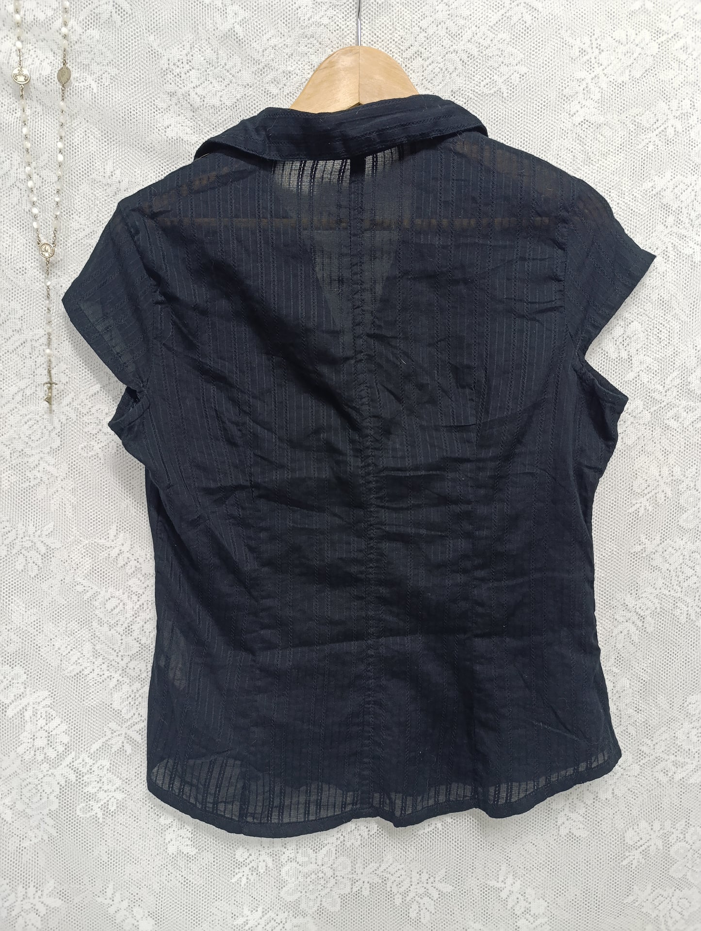 Sheer Cotton Shirt 𖤐⭒๋࣭
