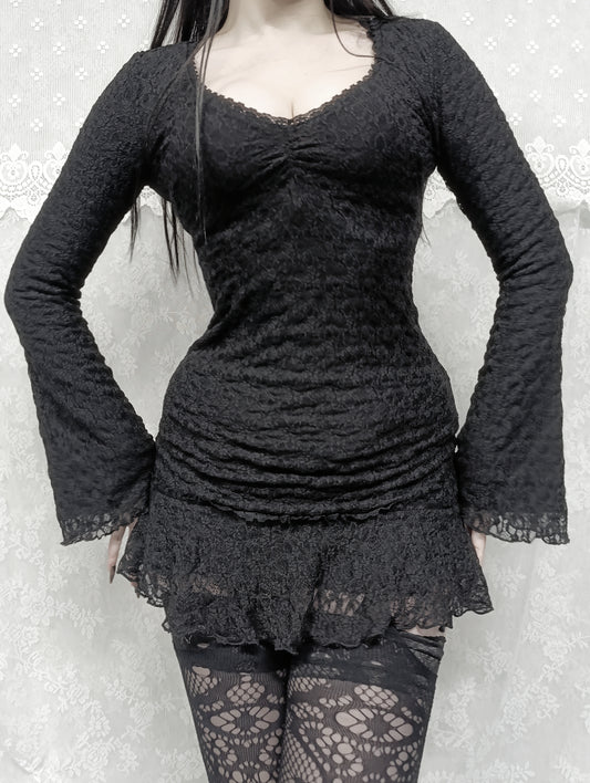 Lace Flare Sleeves Dress 𓆩♱𓆪