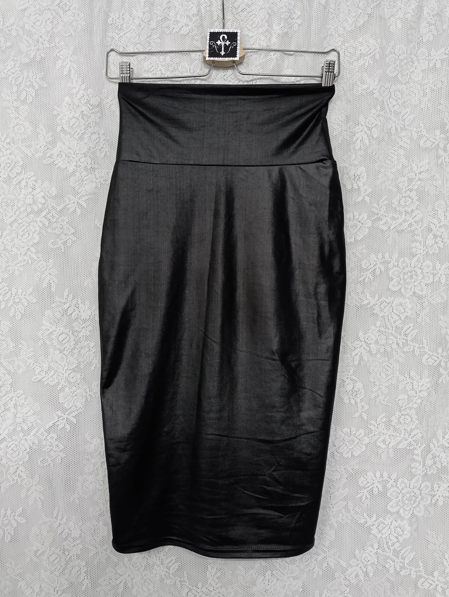 Faux Leather Midi Skirt ⚓︎