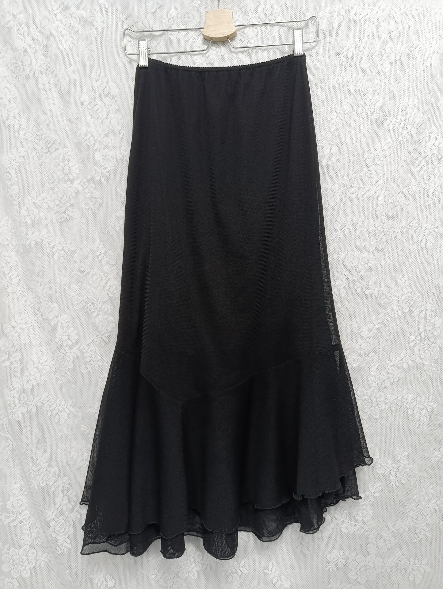 Maxi Mesh Skirt 𖤐⭒๋࣭