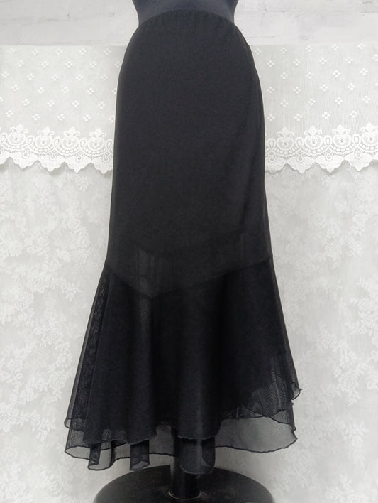 Maxi Mesh Skirt 𖤐⭒๋࣭